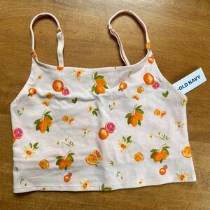 Old Navy Pink Orange Blossom Print Tank Top